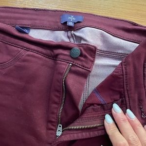 NYD Jeans in Maroon. Like new. Lift & tuck